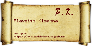 Plavsitz Kisanna névjegykártya